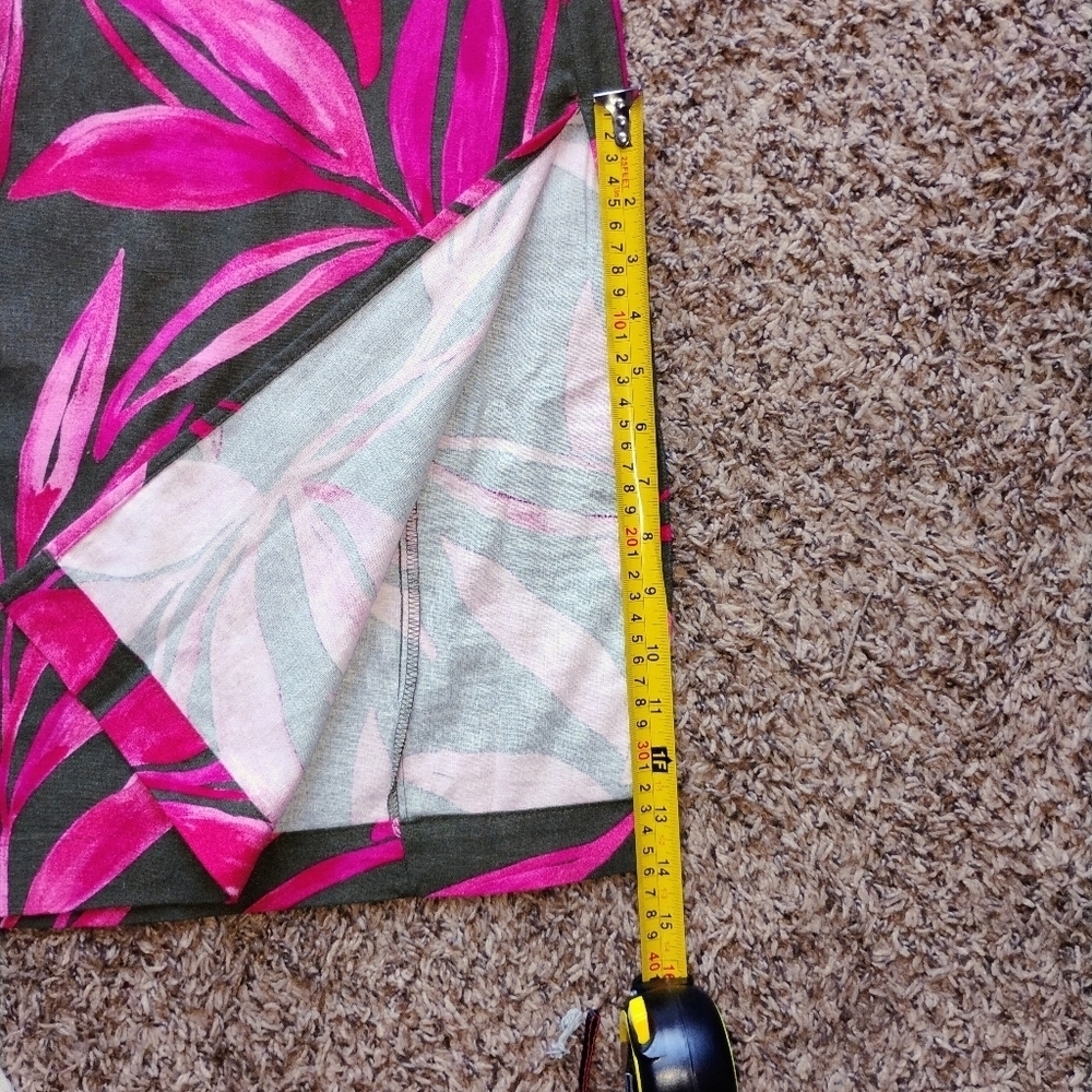 NWT Tropical Leaf Linen Blend Skirt Size 22 , Elastic Waist Holiday Party - Picture 3 of 4